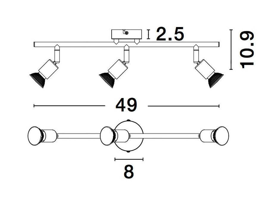 Plafonnier LUP 3 lumières doré