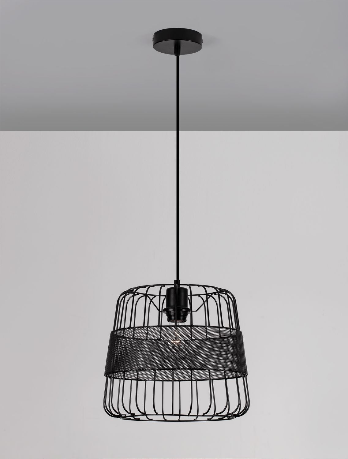 Suspension IAN noire, H 126 cm