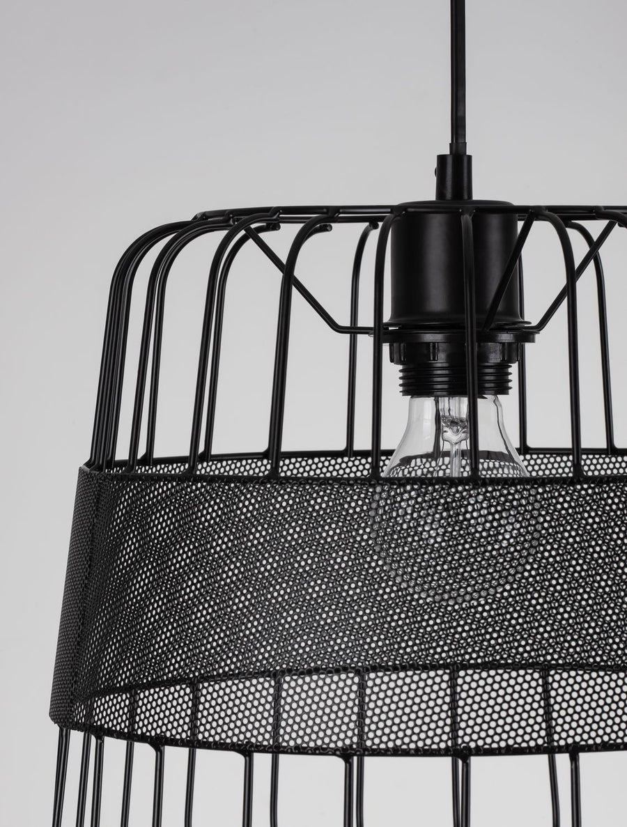 Suspension IAN noire, H 126 cm