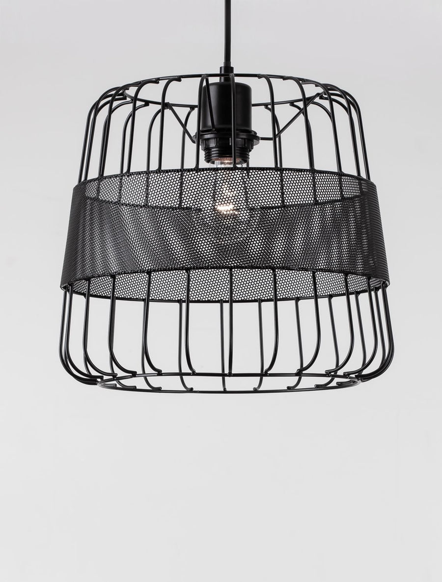 Suspension IAN noire, H 126 cm