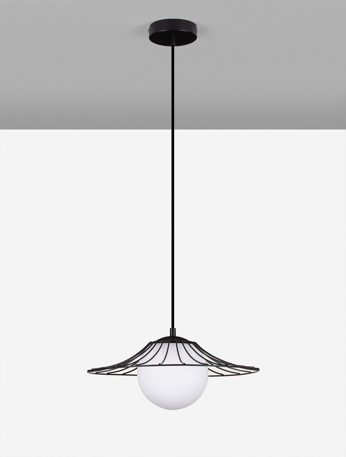 Suspension FLY noire, verre