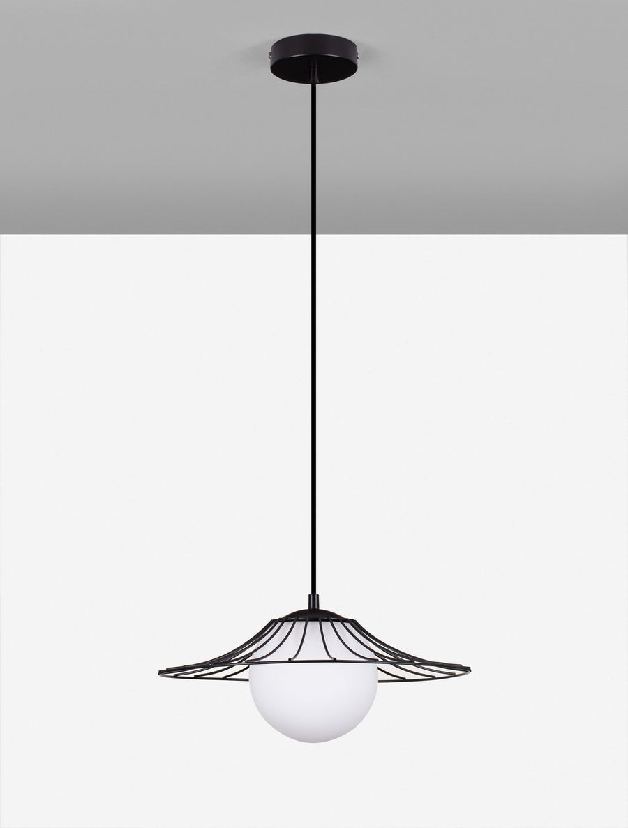 Suspension FLY noire, verre