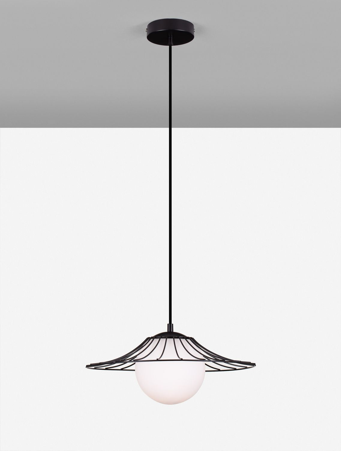 Suspension FLY noire, verre