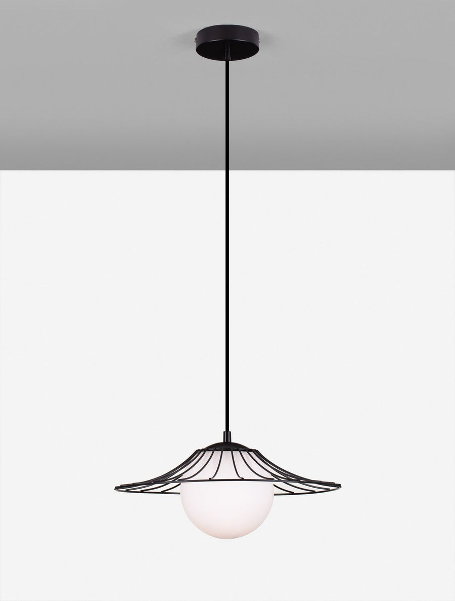 Suspension FLY noire, verre