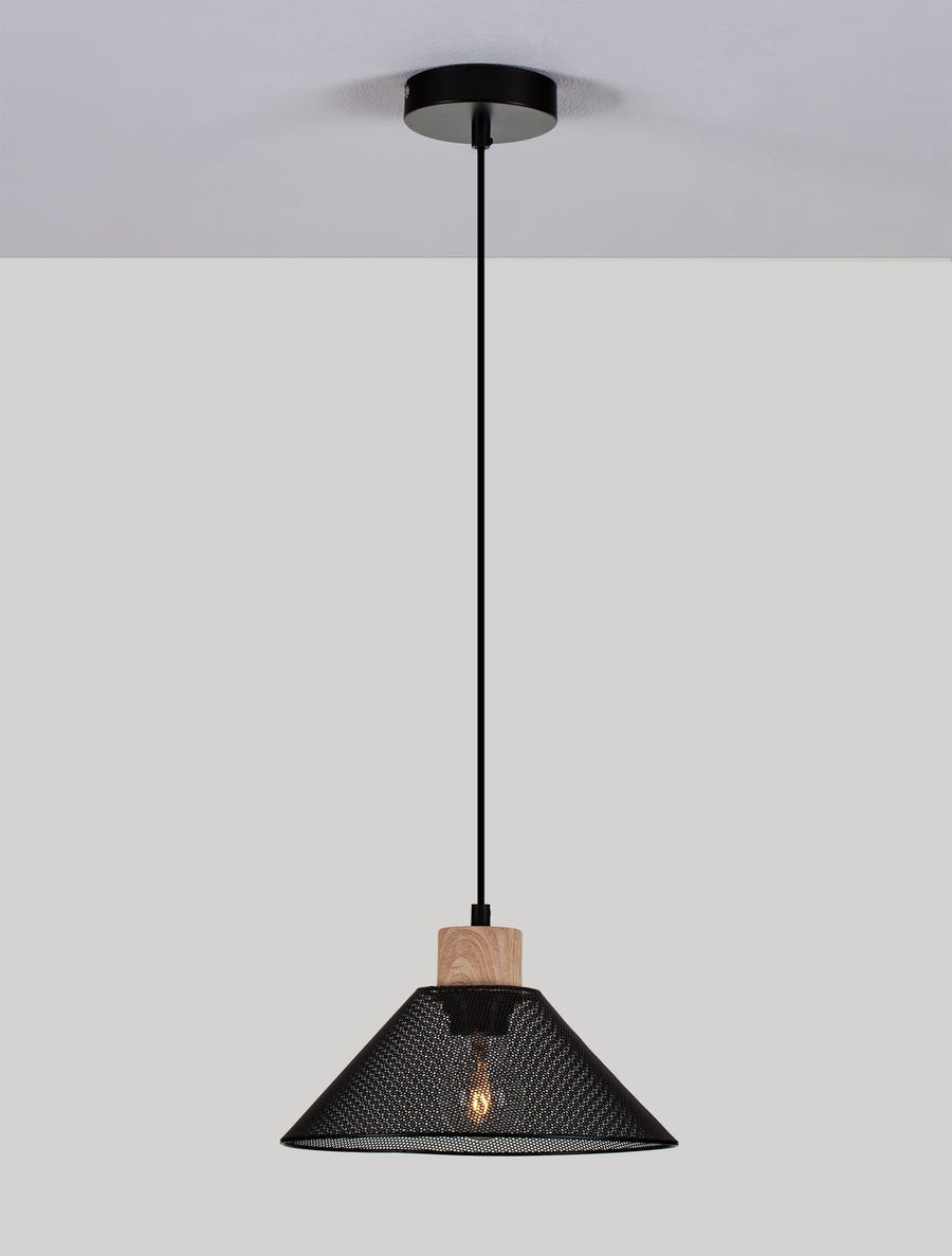 Suspension IAN noire, H 110 cm