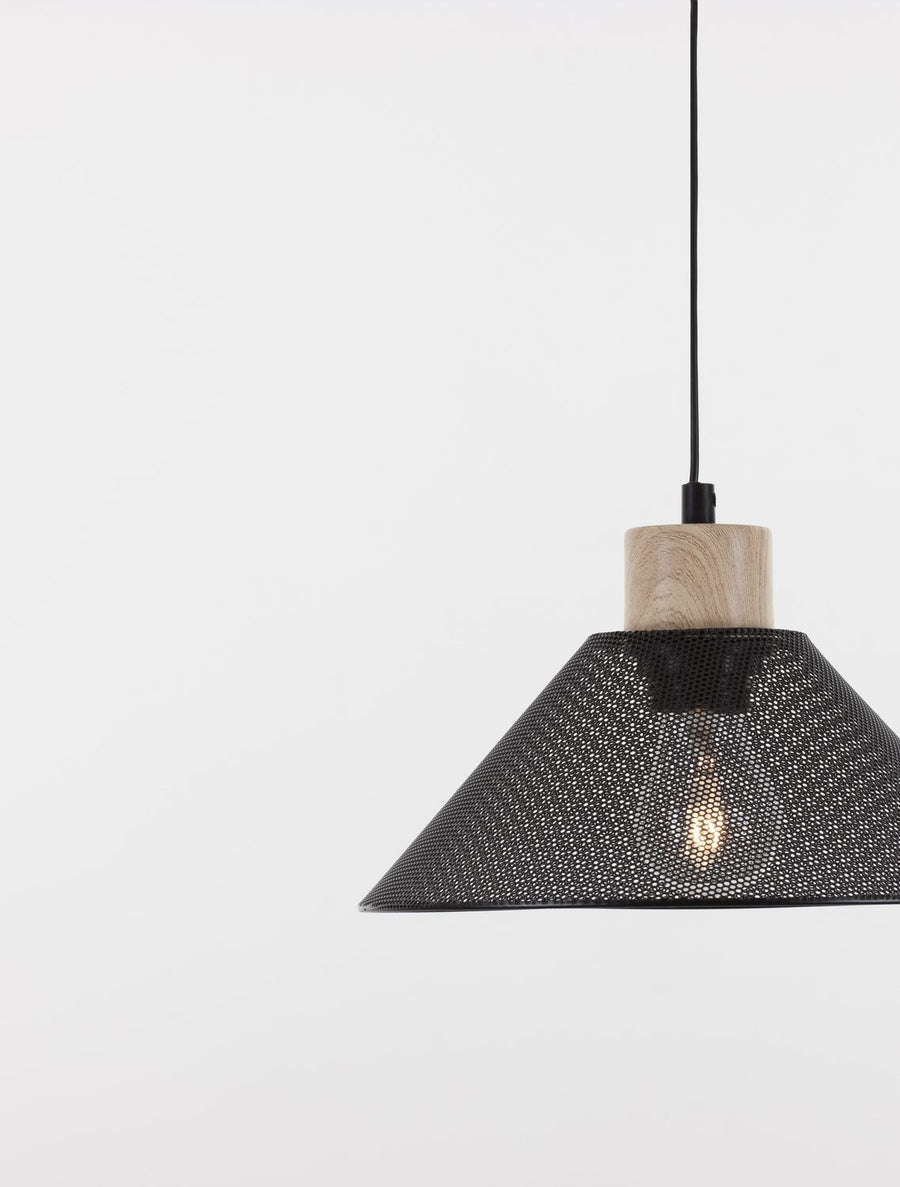 Suspension IAN noire, H 110 cm