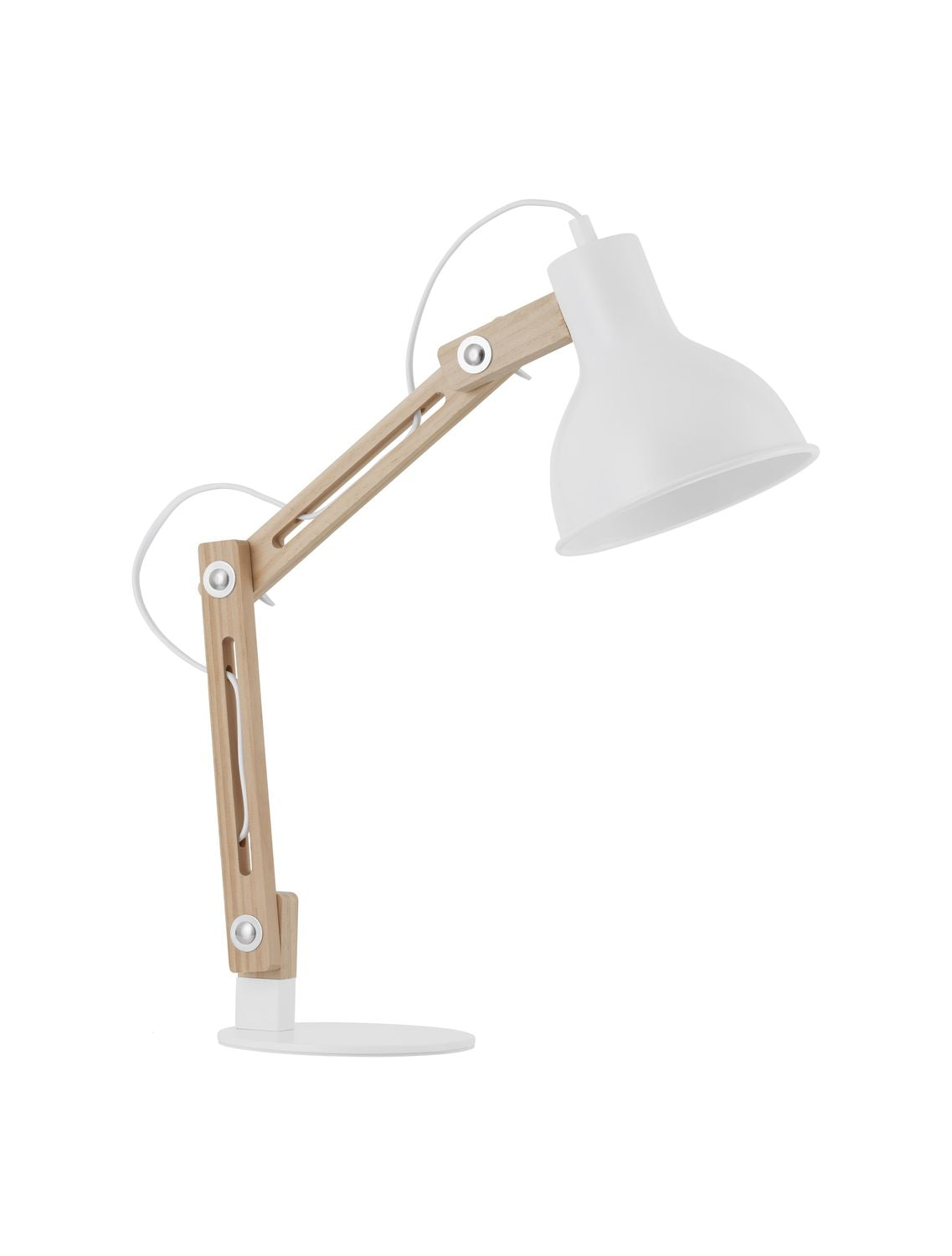 Lampe à poser Grou blanche, bois