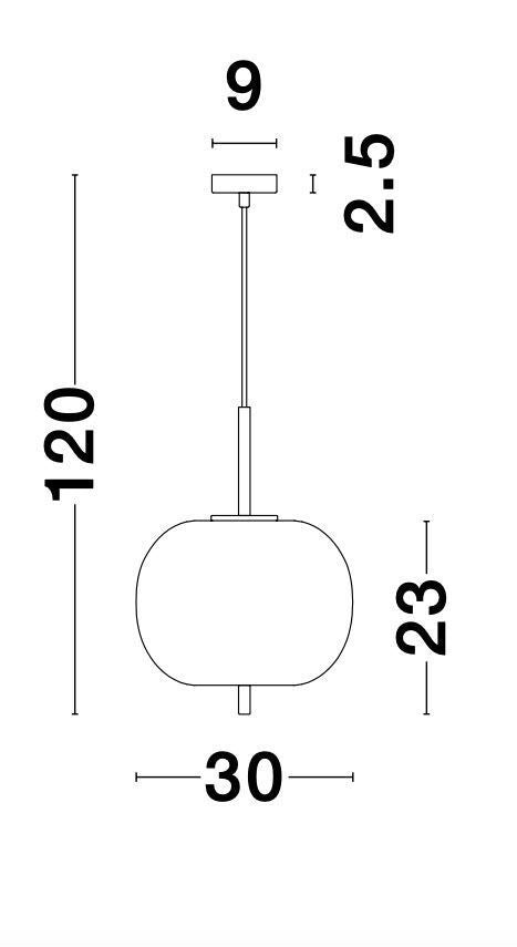 Suspension Lato dorée, verre (9624061)