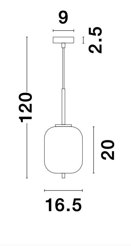 Suspension Lato dorée et blanche, verre (9624065)