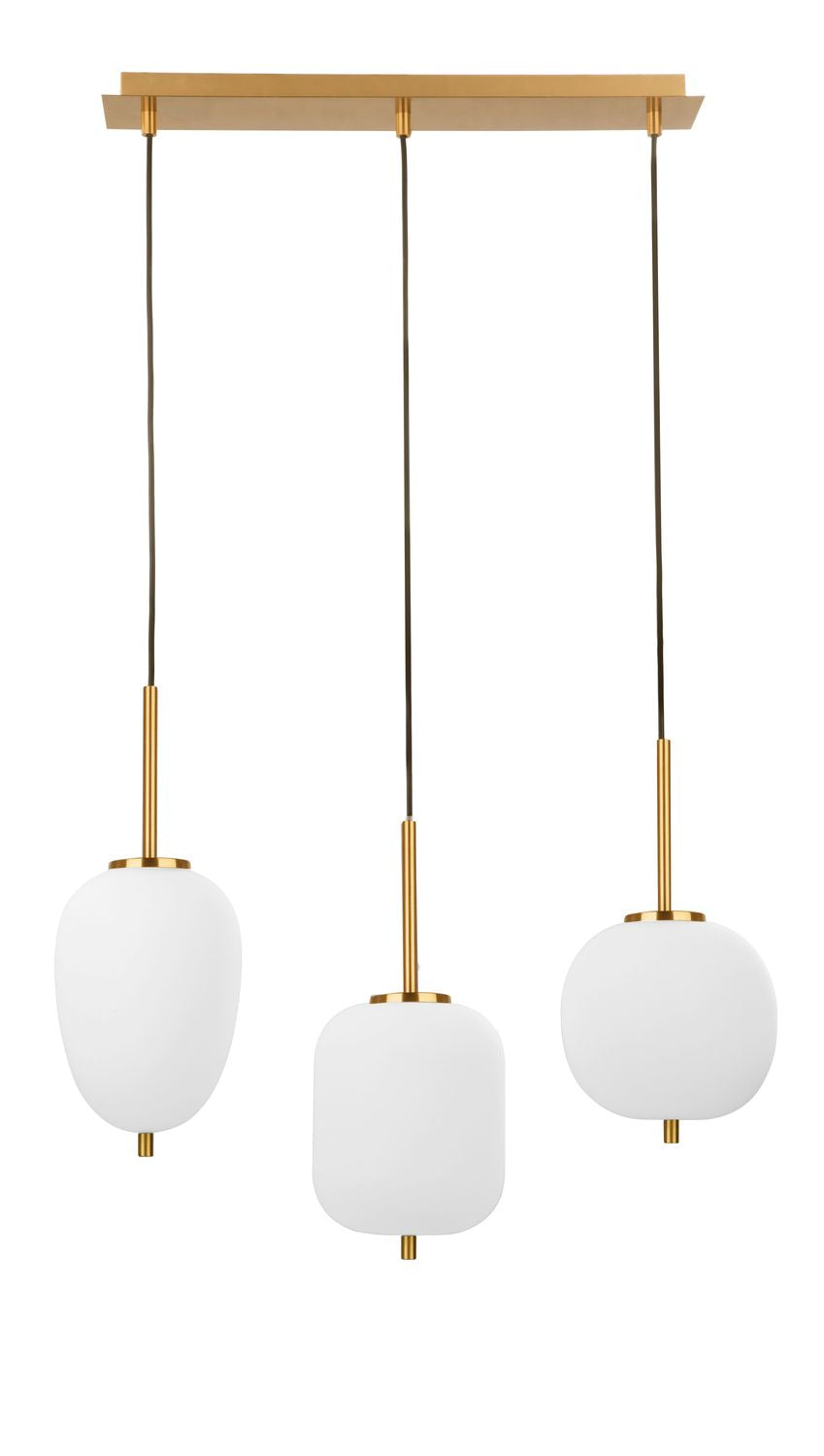 Suspension Lato 3 lumières dorée, verre (9624067)