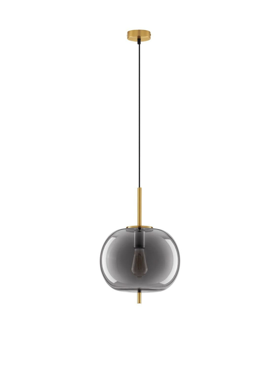 Suspension Lato dorée et fumée, verre (9624079)