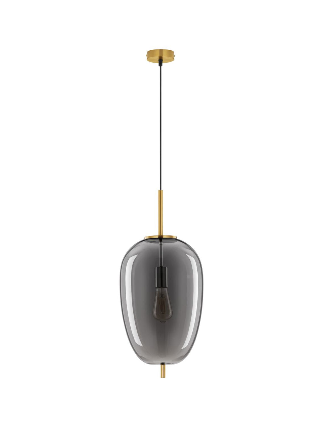 Suspension Lato dorée et fumée, verre (9624081)