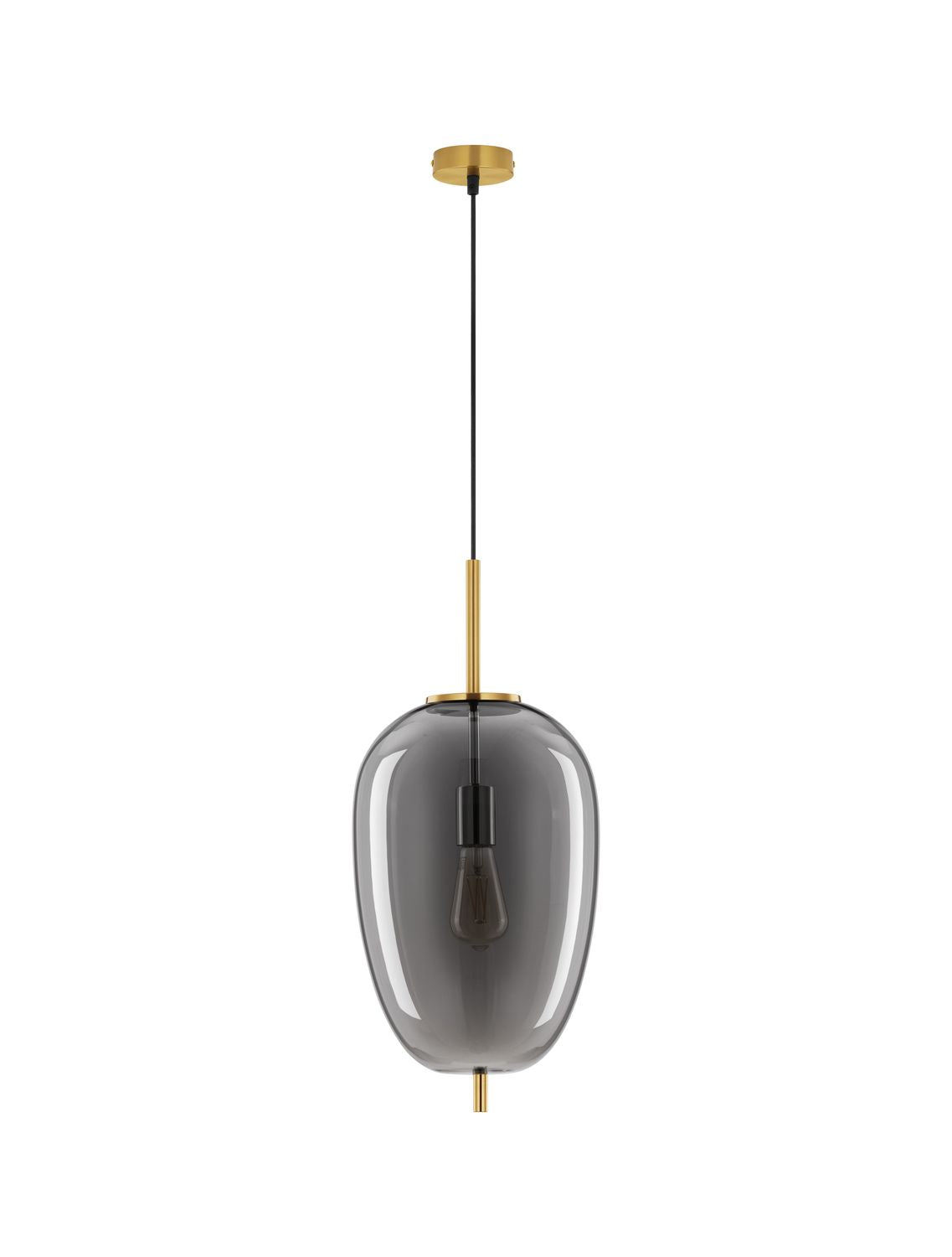 Suspension Lato dorée et fumée, verre (9624081)