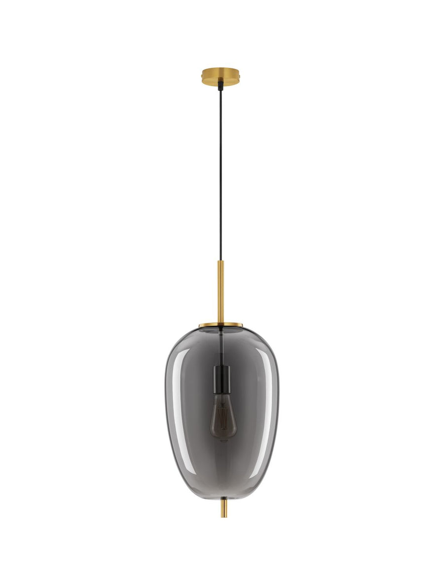 Suspension Lato dorée et fumée, verre (9624081)