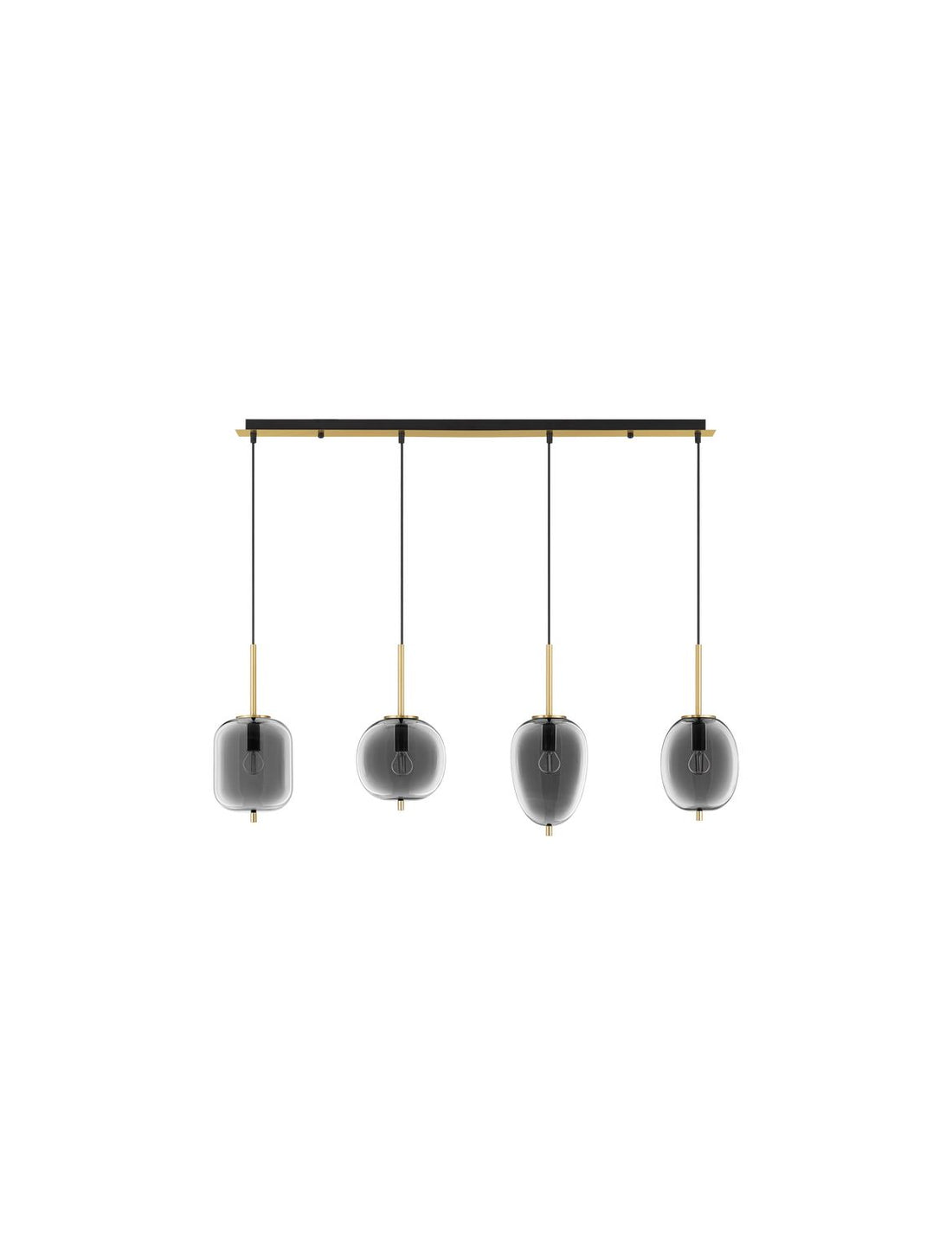 Suspension Lato 4 lumières dorée, verre