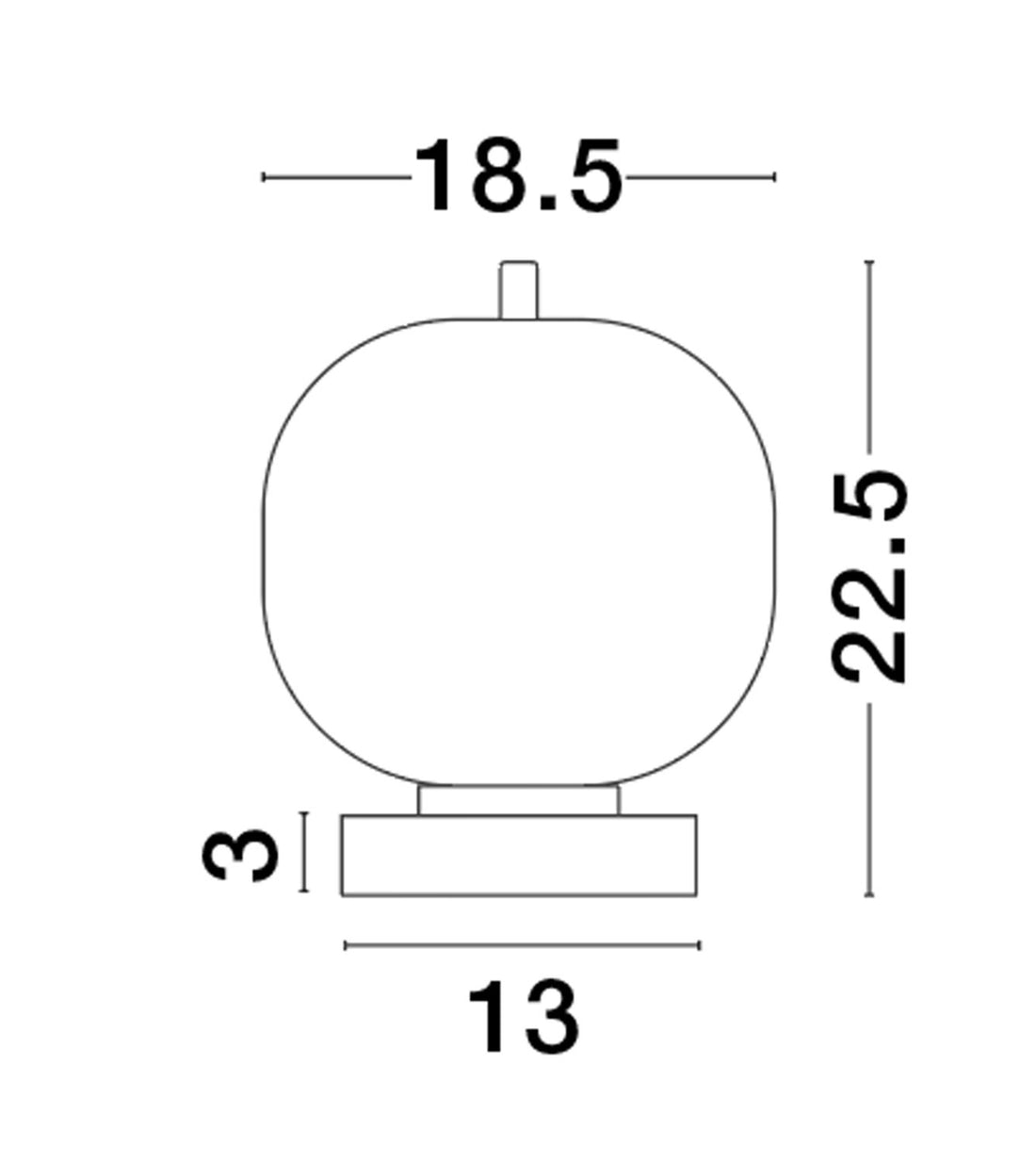 Lampe à poser Lato noire, verre, H 22,5 cm
