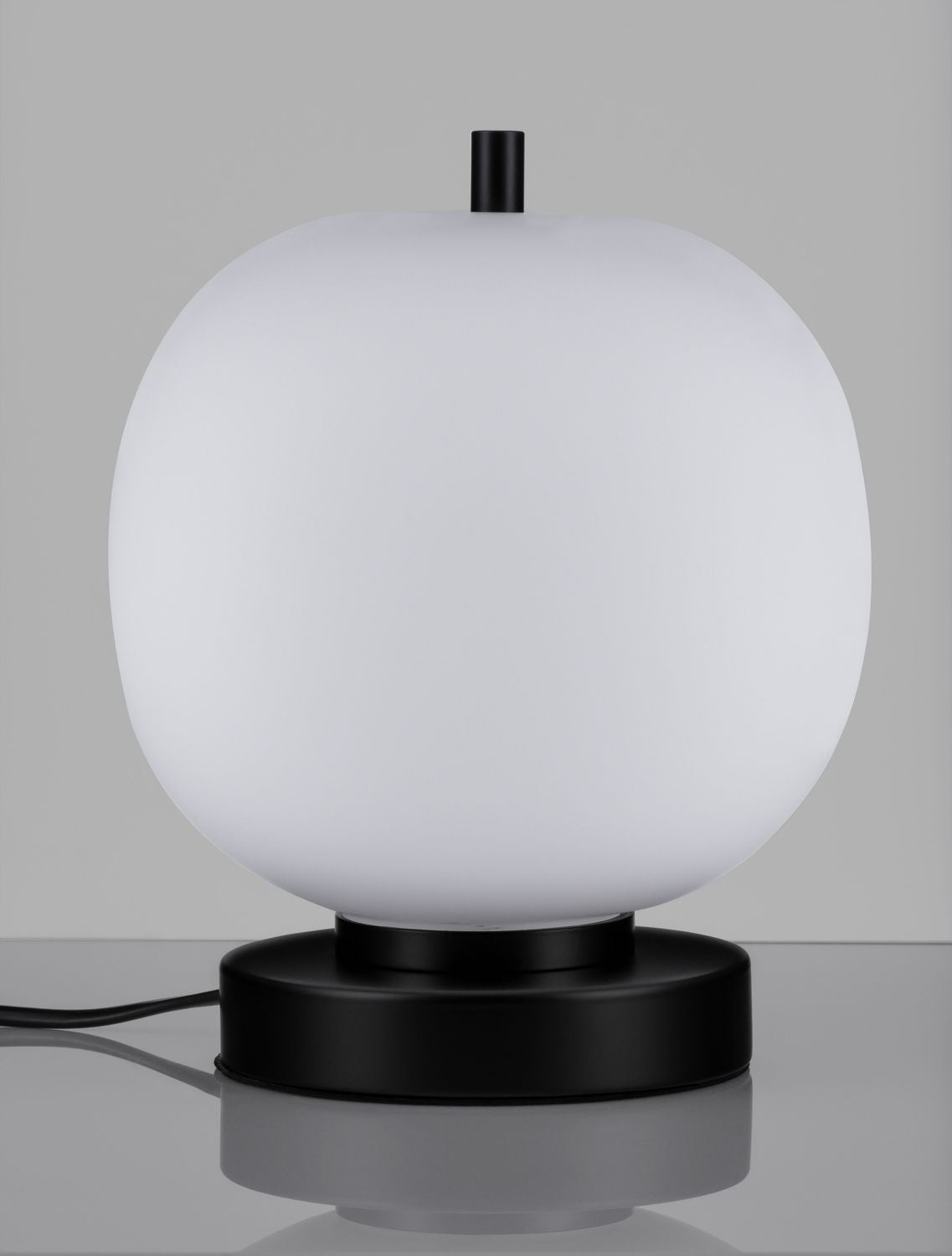 Lampe à poser Lato noire, verre, H 22,5 cm