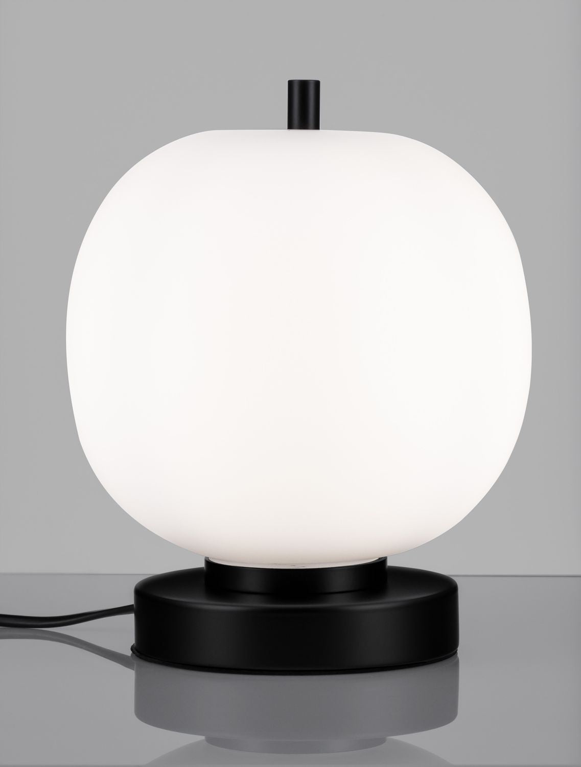 Lampe à poser Lato noire, verre, H 22,5 cm