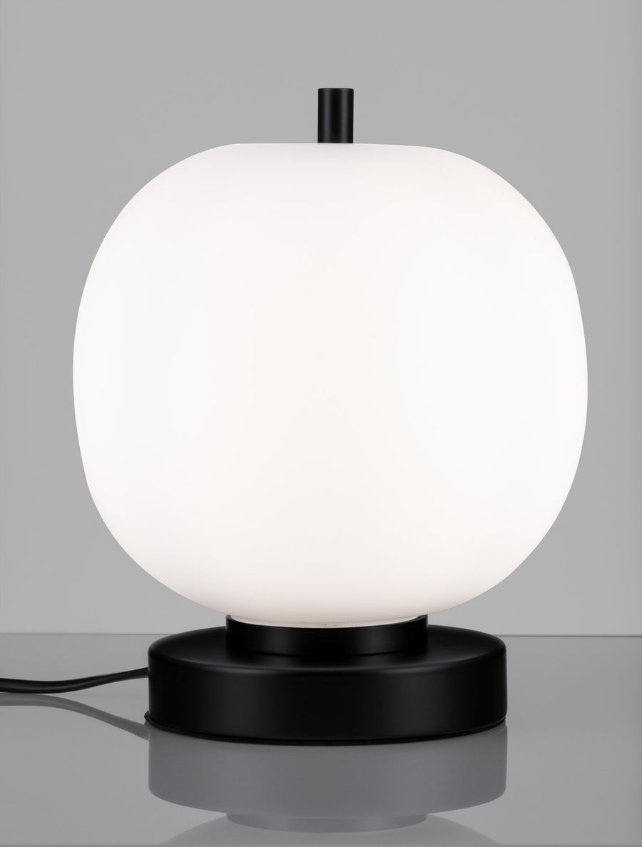 Lampe à poser Lato noire, verre, H 22,5 cm