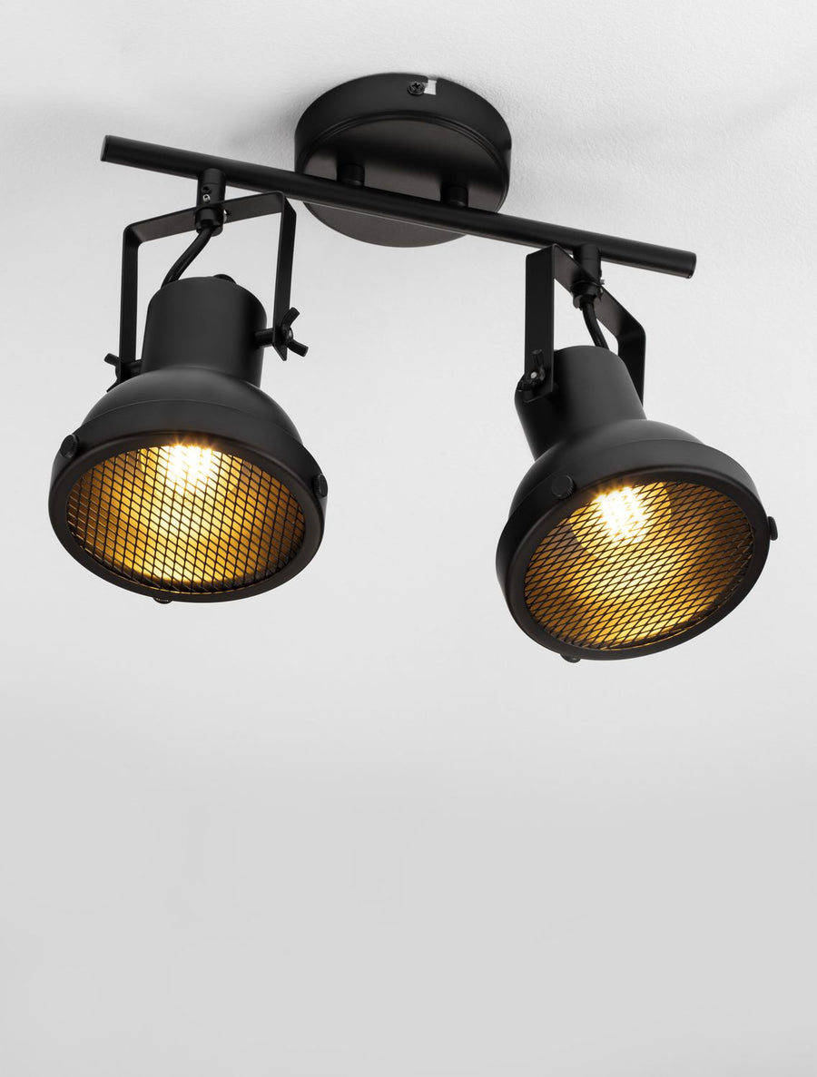 Plafonnier Ruvi 2 lumières noir