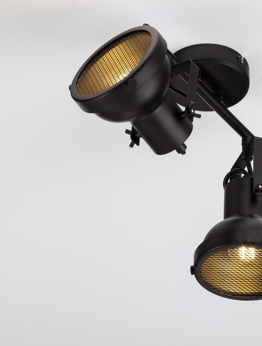 Plafonnier Ruvi 2 lumières noir