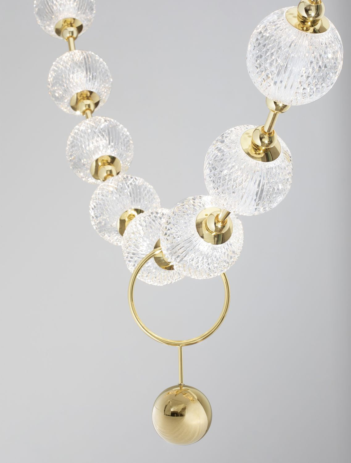 Suspension Brillante dorée, verre
