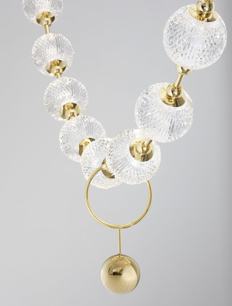 Suspension Brillante dorée, verre