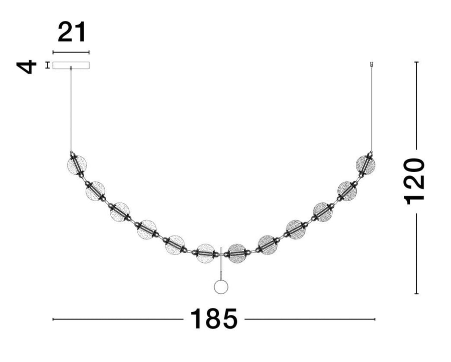 Suspension Brillante dorée, verre