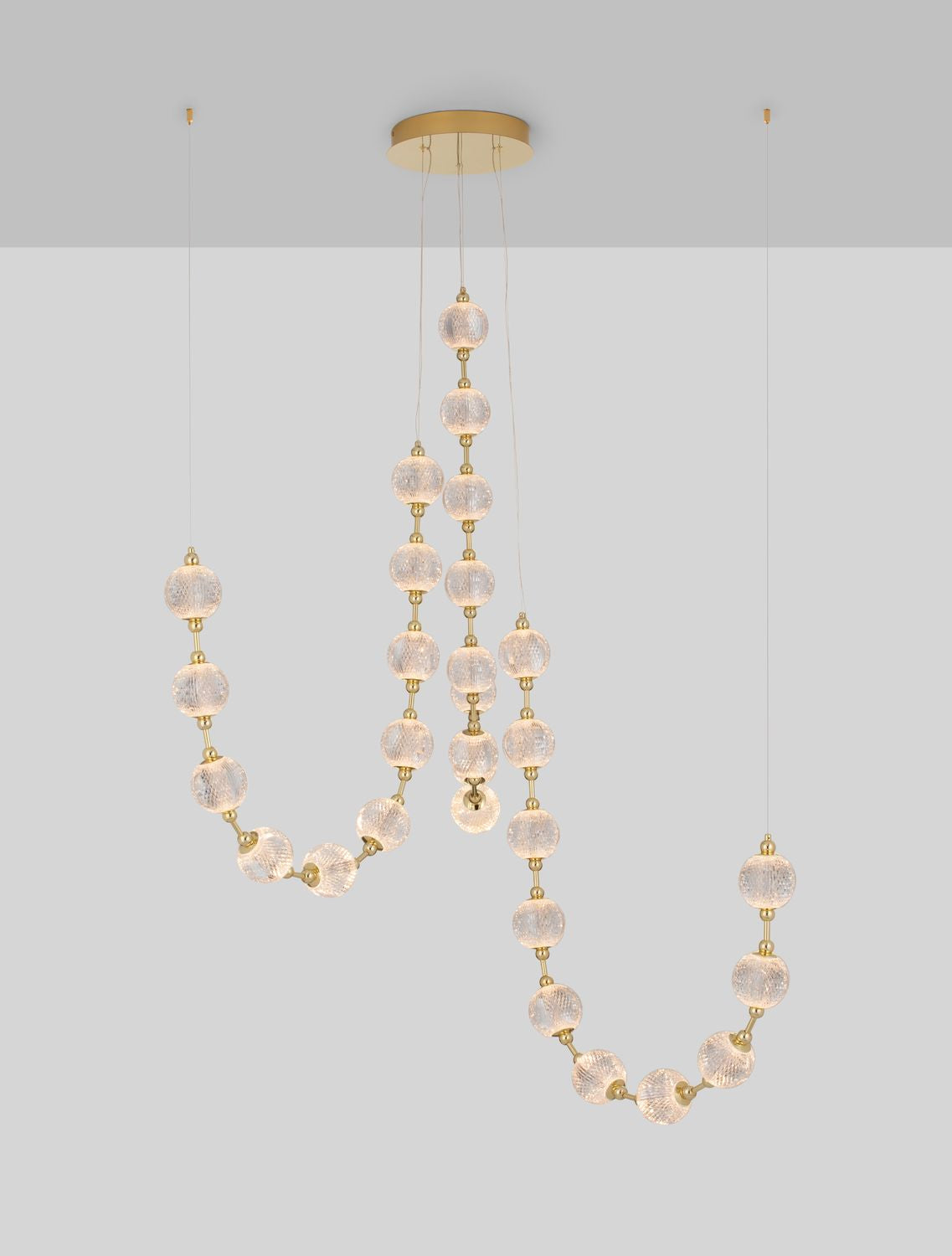 Suspension Brillante dorée, cristal