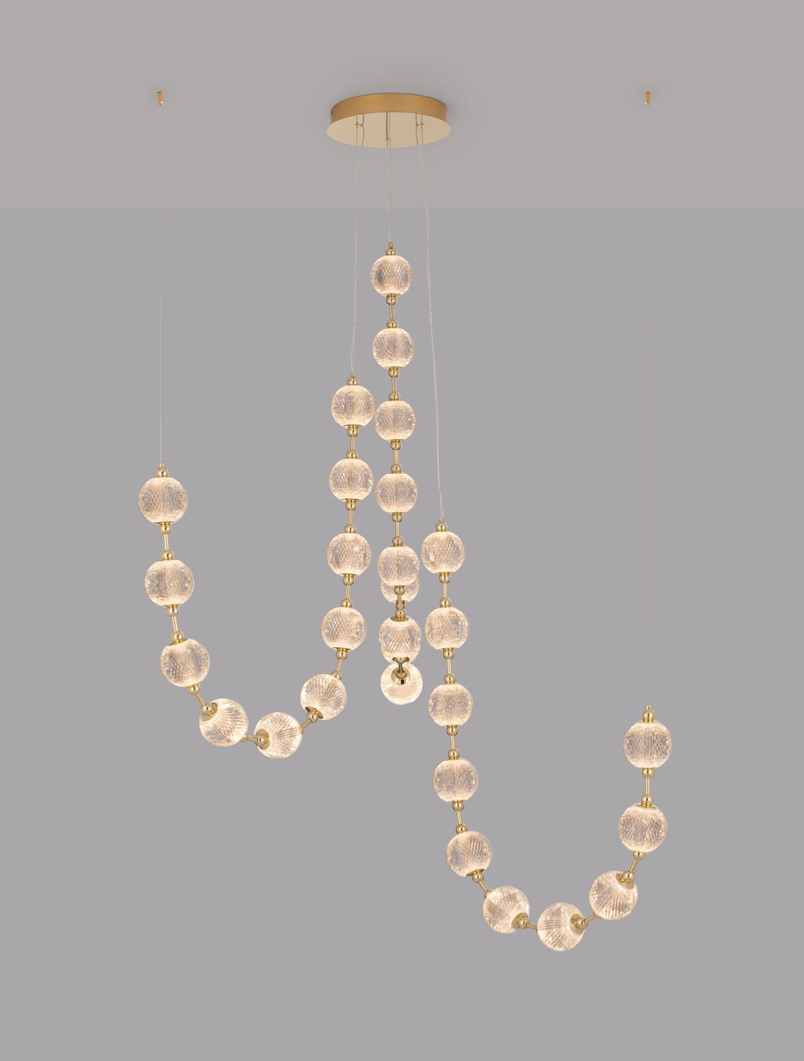 Suspension Brillante dorée, cristal