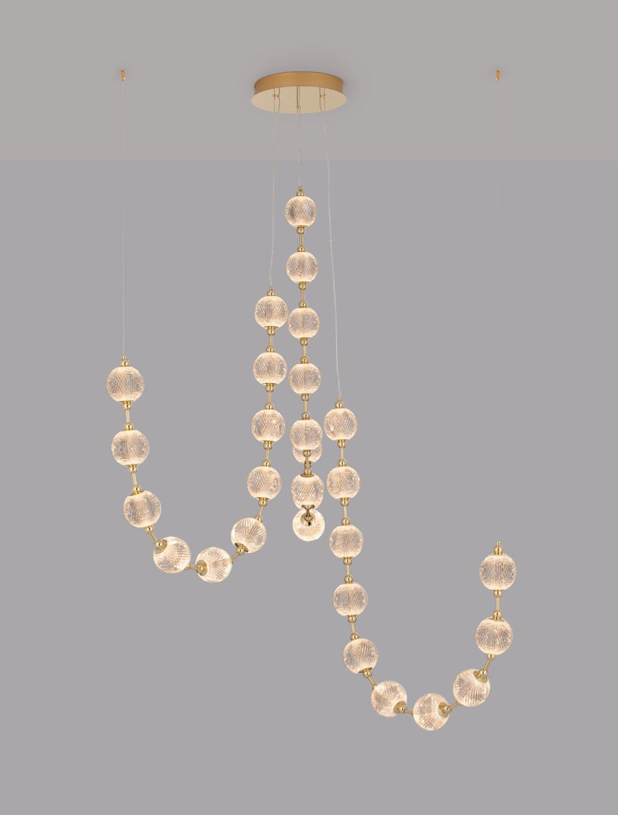 Suspension Brillante dorée, cristal