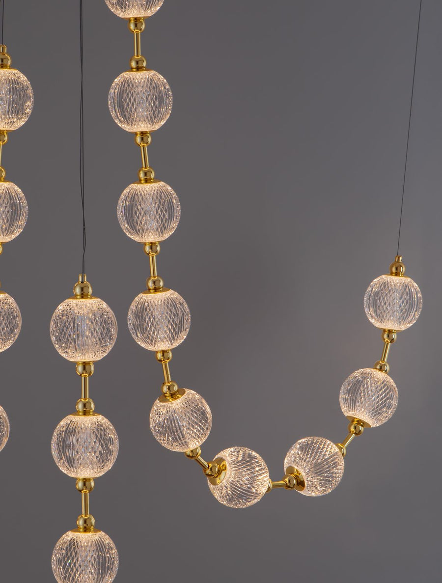 Suspension Brillante dorée, cristal