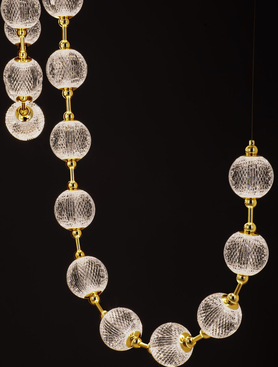 Suspension Brillante dorée, cristal