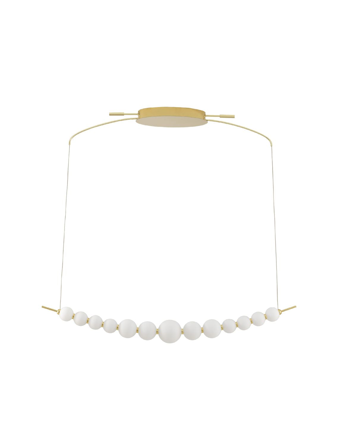 Suspension Perla dorée, verre, H 120 cm
