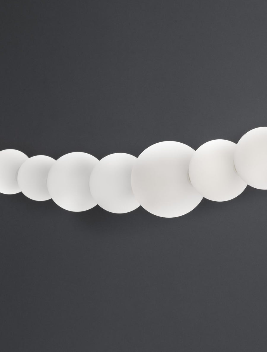 Suspension Perla dorée, verre, H 120 cm