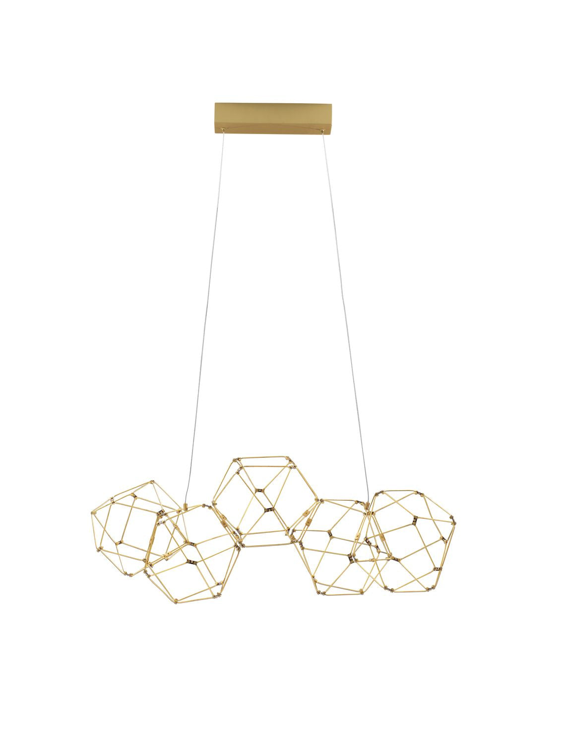 Suspension Nebula cuivrée, H 110 cm