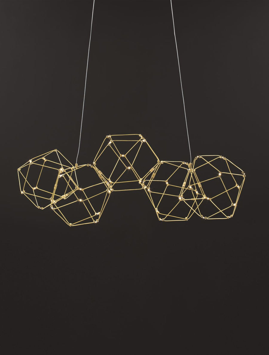Suspension Nebula cuivrée, H 110 cm