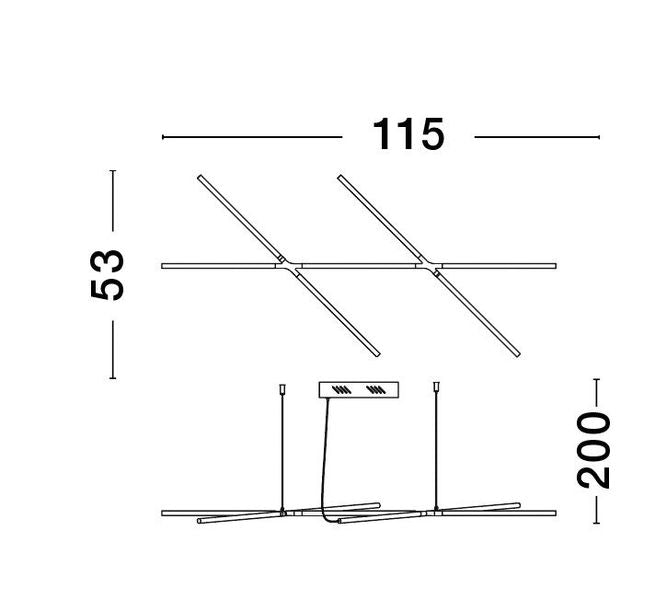 Suspension Raccio laiton, H 200 cm (9695214)