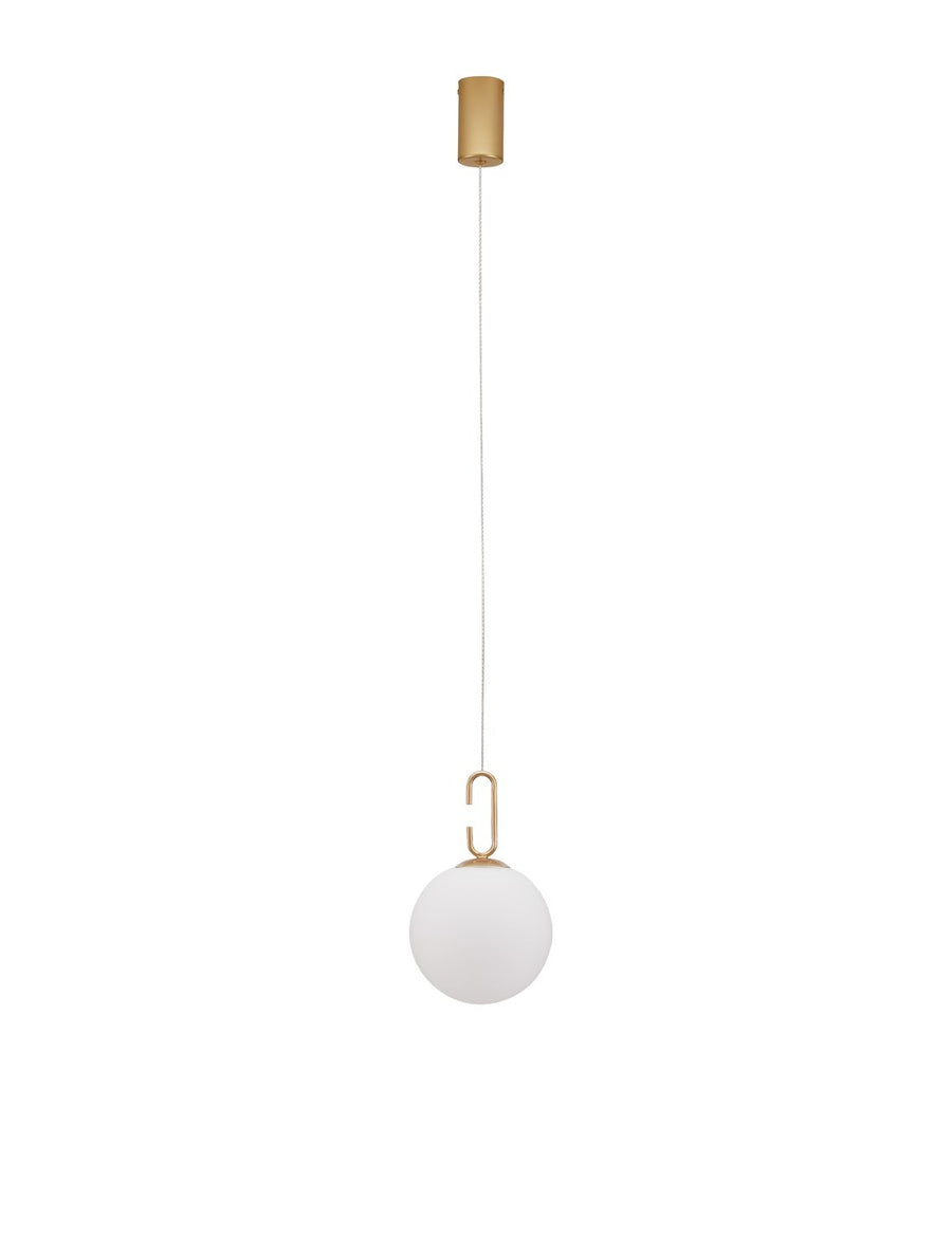 Suspension Hook dorée, verre, H 120 cm