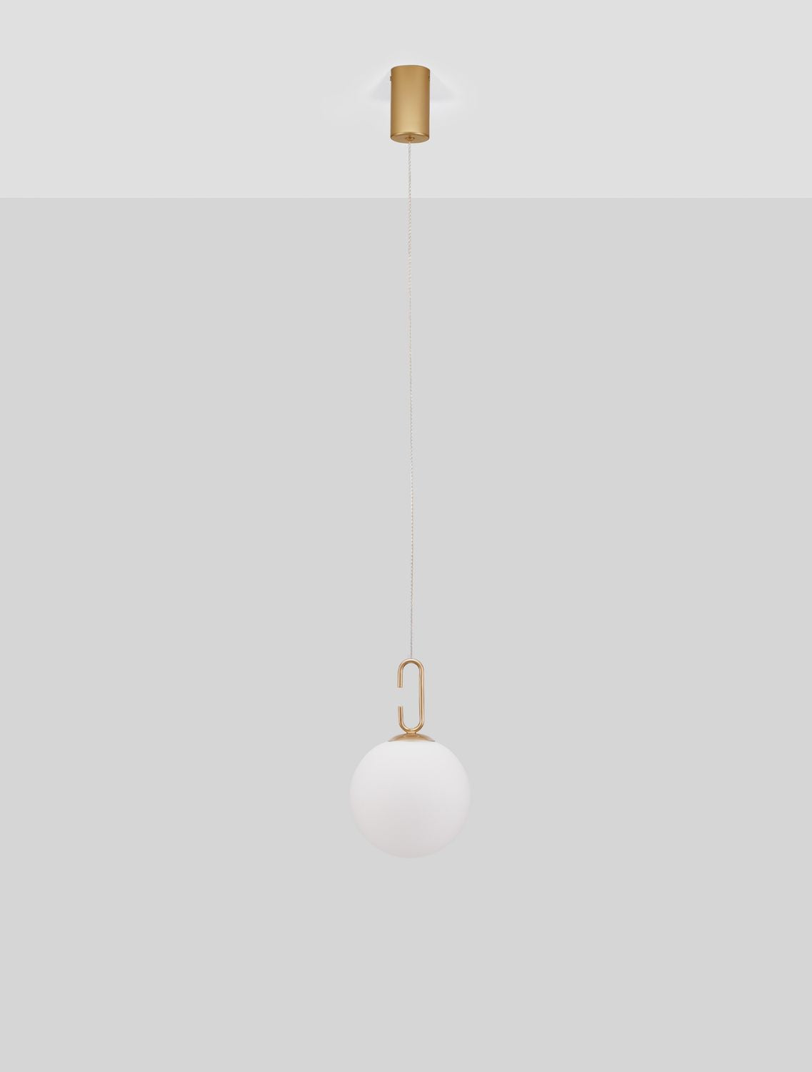 Suspension Hook dorée, verre, H 120 cm