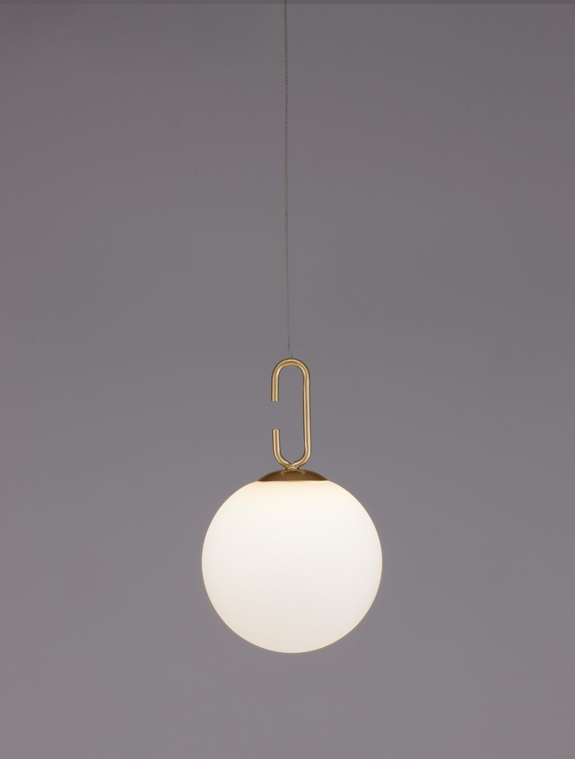 Suspension Hook dorée, verre, H 120 cm