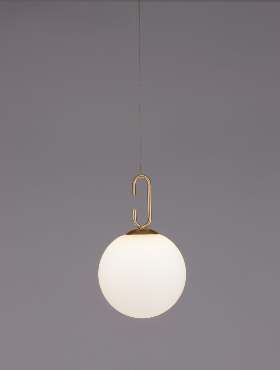 Suspension Hook dorée, verre, H 120 cm