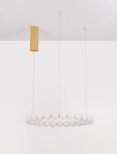 Suspension Perla dorée, verre, H 200 cm (9695230)
