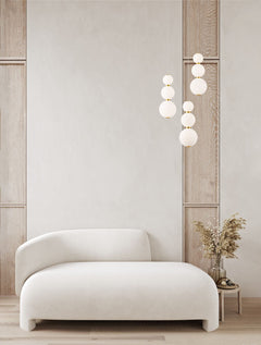 Suspension Perla dorée, verre, H 150 cm (9695242)