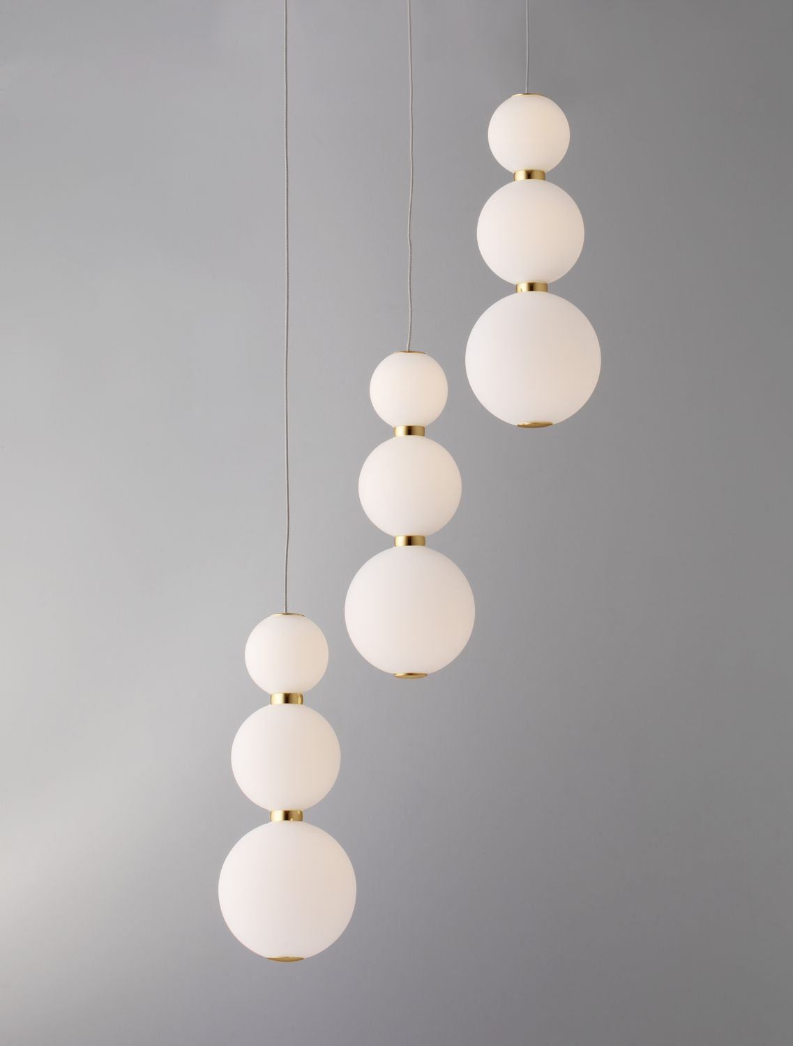 Suspension Perla dorée, verre, H 150 cm (9695242)