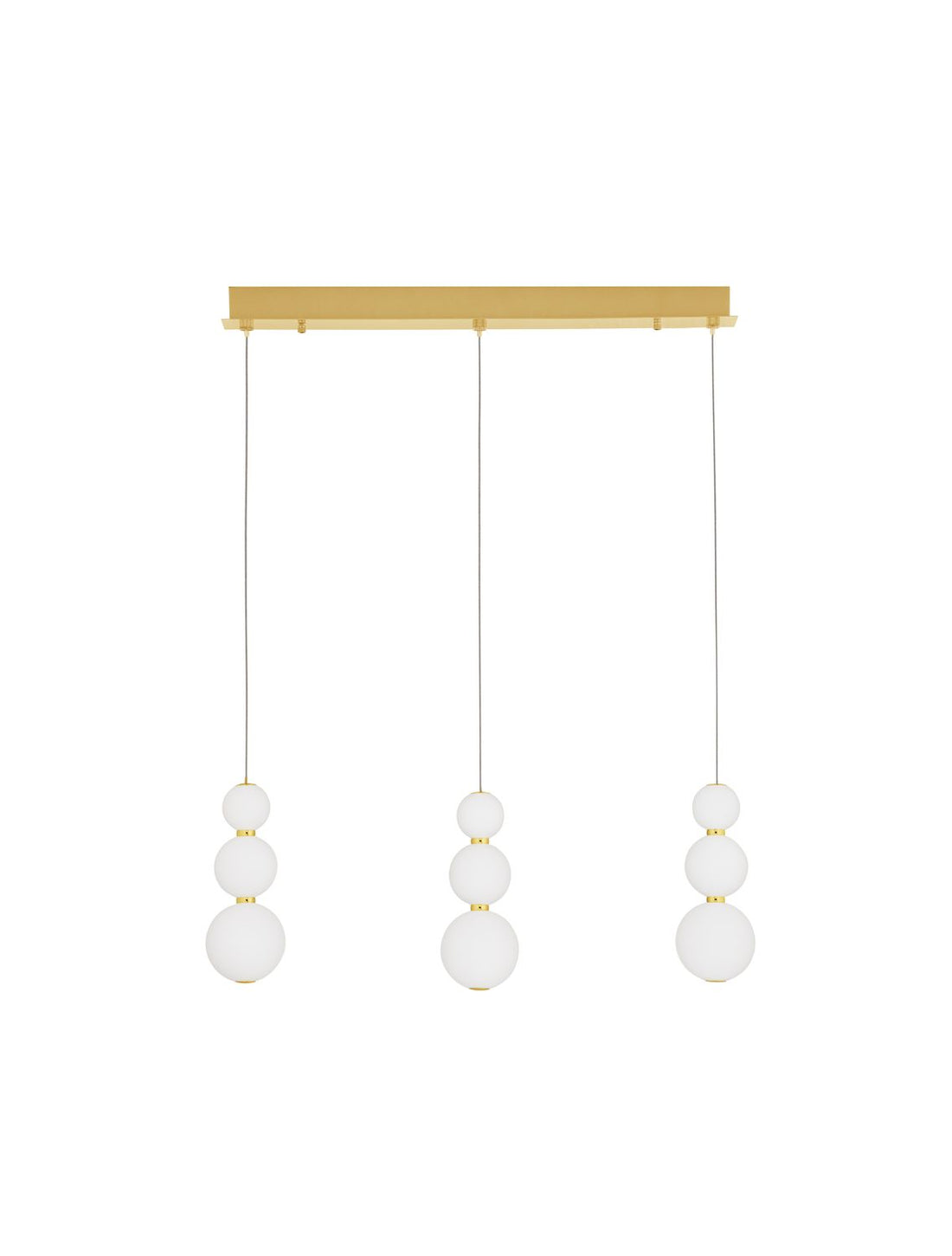 Suspension Perla dorée, verre, H 150 cm (9695243)