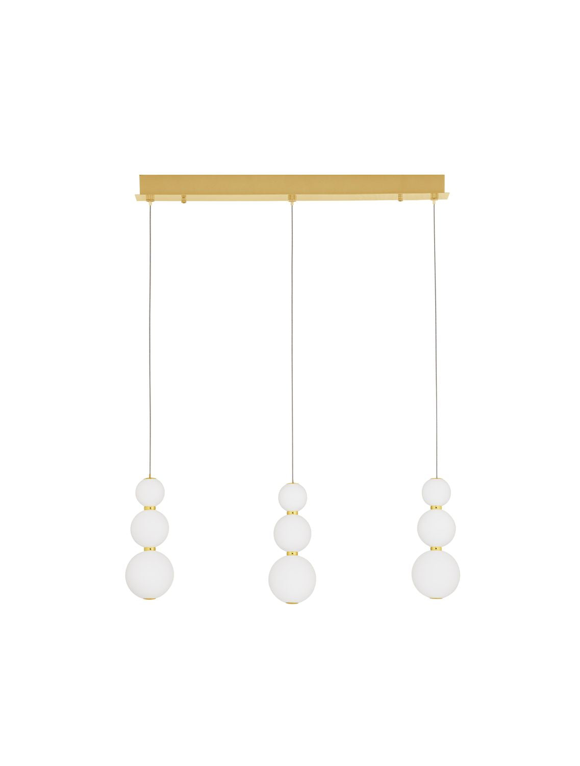 Suspension Perla dorée, verre, H 150 cm (9695243)