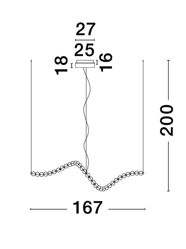 Suspension luminaire | Perla Dorée H 200 cm