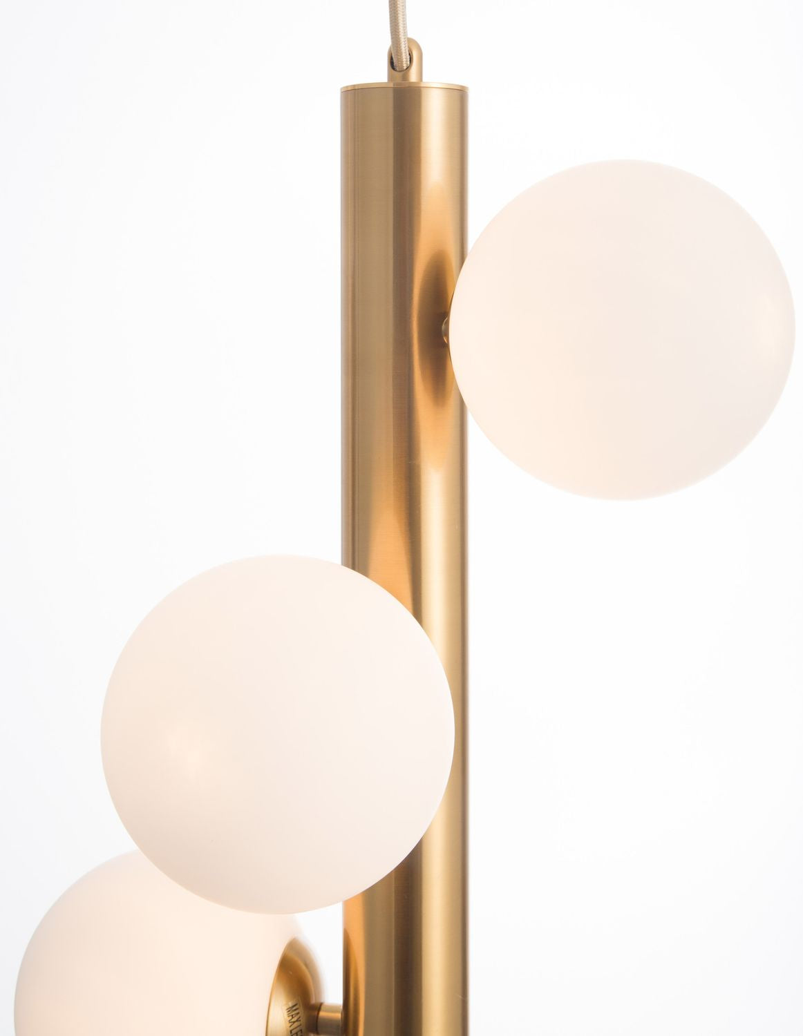 Suspension Jaklin 5 lumières dorée, verre