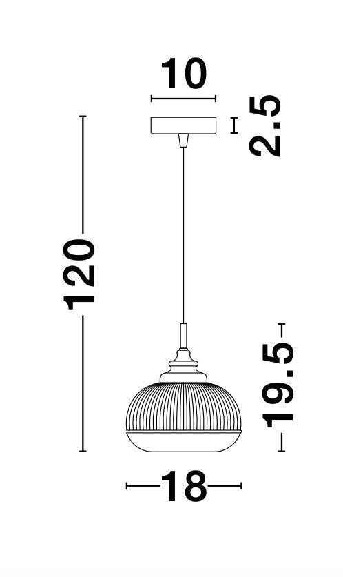 Suspension Mond dorée, verre (9738211)